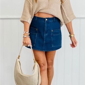 Denim Women's Utility Skort with Pockets